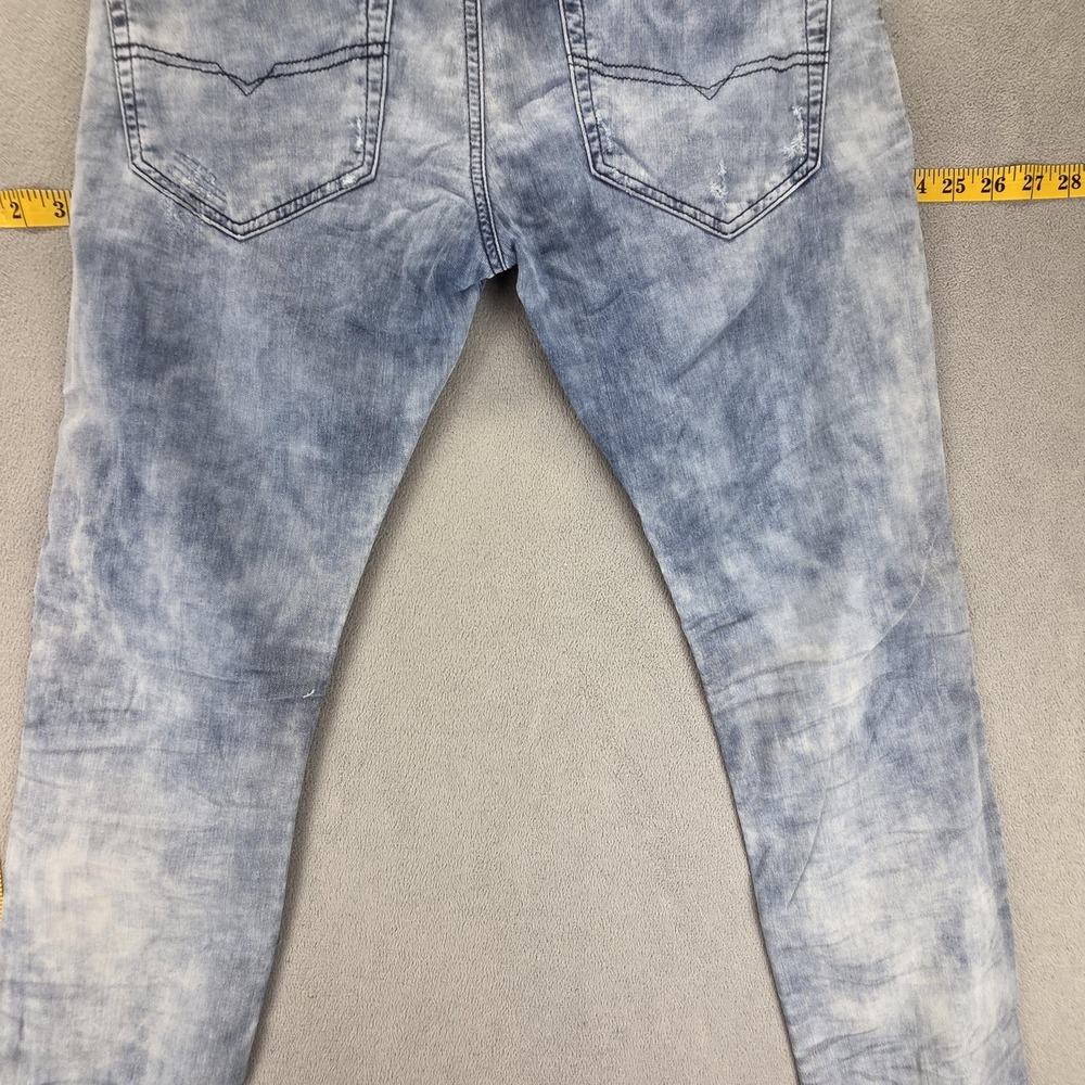 Diesel Jeans Mens 30x32 Blue Thavar-NE Slim Skinny Stretch Acid Wash 0609M - Picture 12 of 16